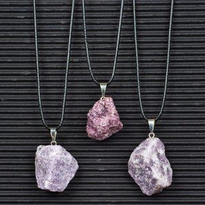 Lepidolite Rough Stone Pendants